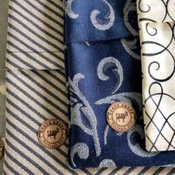Michigan State Pillow, Black & Cream Pattern, Wooden Button - thumbnail 4