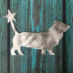 Basset Hound, Dog Christmas, Tree Topper, Holiday Decoration, Aluminum, Metal, Lover Gift, Hound Dog, Winter Wonderland, Silver - thumbnail 2