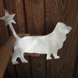 Basset Hound, Dog Christmas, Tree Topper, Holiday Decoration, Aluminum, Metal, Lover Gift, Hound Dog, Winter Wonderland, Silver - thumbnail 3