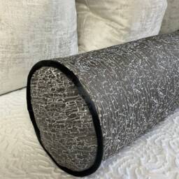 "Luxury Steel Grey Bolster Cushion - 16"" X 6" - thumbnail 2