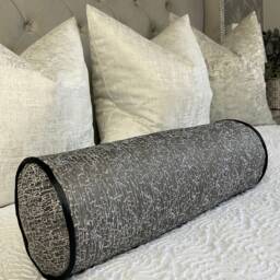 "Luxury Steel Grey Bolster Cushion - 16"" X 6" - thumbnail 1