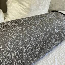 "Luxury Steel Grey Bolster Cushion - 16"" X 6" - thumbnail 3