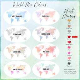 Custom Real Silk World Map Love Story Print, 4Th Or 12Th Wedding Anniversary, Our Journey Together, Adventures - thumbnail 3