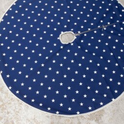 star Christmas Tree Skirt Ornaments Decors Xmas Holiday Decor Swedish Fabric - thumbnail 2