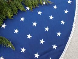 star Christmas Tree Skirt Ornaments Decors Xmas Holiday Decor Swedish Fabric