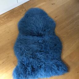 Large Sheepskin Rug, Double Length, Blue Sheepskin, Genuine Fur Retro, Scandi, Interior Design, Accessories - thumbnail 2