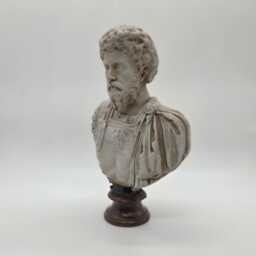 Marble Effect Marcus Aurellius Statuette, 3D Print Roman Art, Hellenistic Statue, Resin Head Sculpture, Male Bust, Roman Emperor - thumbnail 3