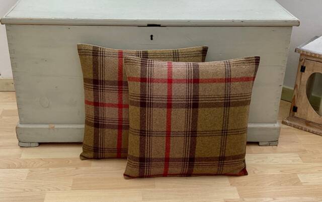 Tartan Throw Pillow Covers Balmoral Wool Effect, Feather Filled - Set Of 2 - image 1