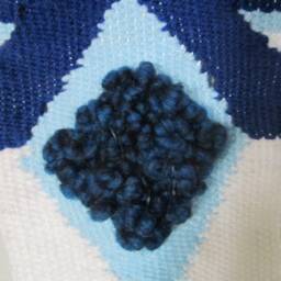 Handwoven Tapestry Wall Hanging Blue & White Fiber Art - thumbnail 2