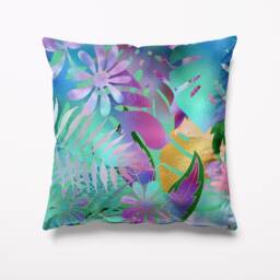 Tropical Iridescent Leaves Garden Cushion - Waterproof Outdoor Water Resistant Cushions Pillows 18 - thumbnail 1