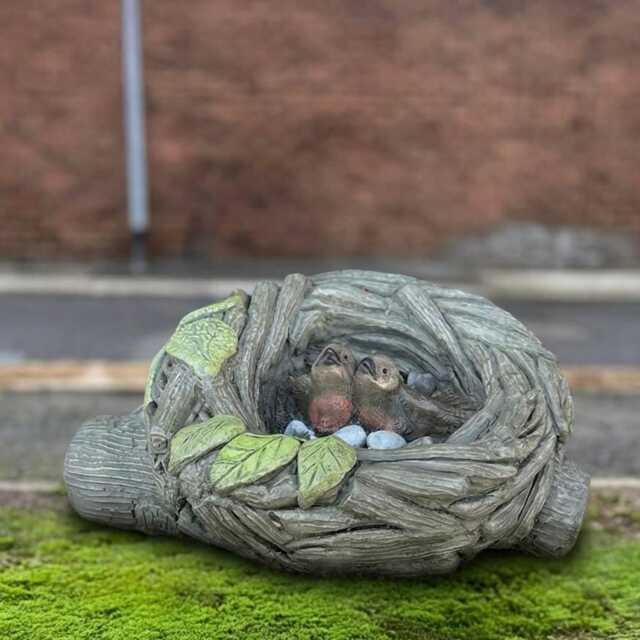 Concrete Realistic Birds in Nest Figure Handmade Bird Garden Statue Stone Sculpture Outdoor Decor Cement Animal Ornament Yard Art - image 1