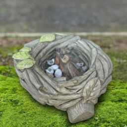 Concrete Realistic Birds in Nest Figure Handmade Bird Garden Statue Stone Sculpture Outdoor Decor Cement Animal Ornament Yard Art - thumbnail 2