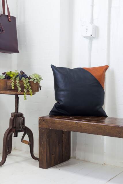 20x20 Leather Pillow Cover, 12x20 Brown & Black, Decorative, Boho, Accent, Sofa, Handmade in Arizona - image 1