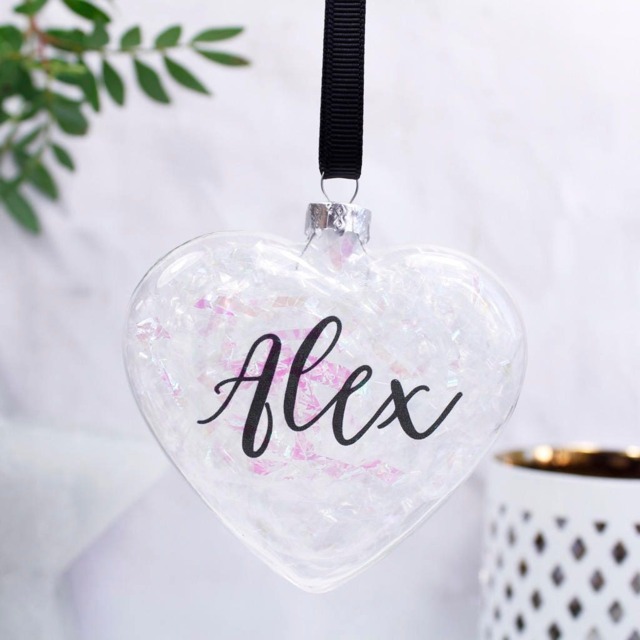 Personalised Heart Christmas Bauble - Family Baubles - image 1