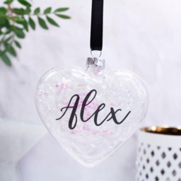 Personalised Heart Christmas Bauble - Family Baubles