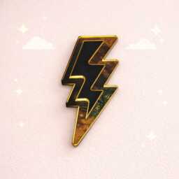 Lightning Bolt Wall Decor - Handmade Acrylic & Wood Sign, Dopamine Decor, Modern Statement Art Signage, Black Or Gold - thumbnail 2