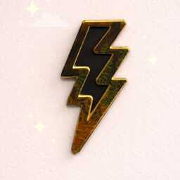 Lightning Bolt Wall Decor - Handmade Acrylic & Wood Sign, Dopamine Decor, Modern Statement Art Signage, Black Or Gold - thumbnail 3
