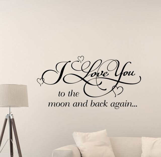 I Love You To The Moon & Back Wall Decal Sign Family Gift Poster Bedroom Quote Mural Vinyl Sticker Kids Room Decor Art Print G114 - image 1