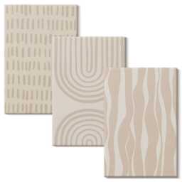 Canvas Wall Art Set Of 3 - Patterns in Shades Beige & White, Picture Print, Natural Textures Hanging Piece - thumbnail 1