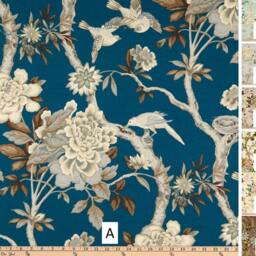 "Pair 25 Or 50"" Wide Waverly Mudan Rod Panels Drapes Cafe Curtains Length 24 36 63 72 84 96 108 132" - thumbnail 2