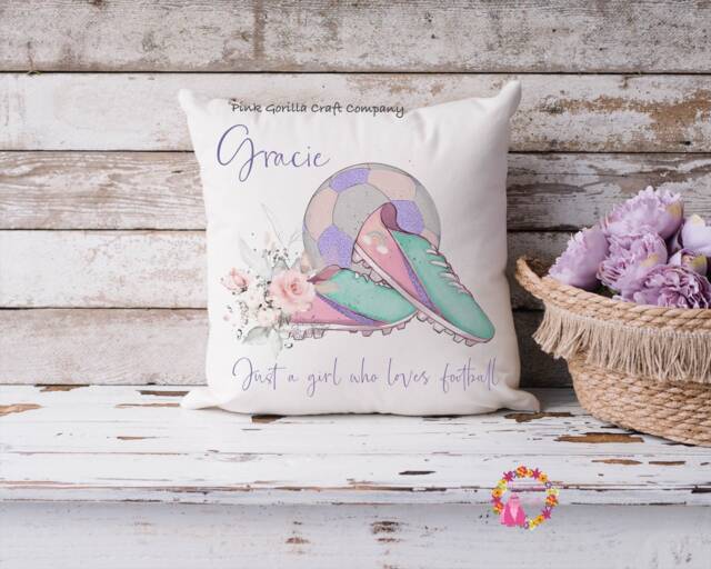 Football Cushion, Pillow, For Her, Gift, Football, Girls Football, Girl, Gift Female - image 1