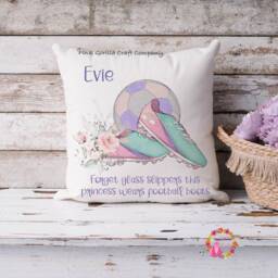 Football Cushion, Pillow, For Her, Gift, Football, Girls Football, Girl, Gift Female - thumbnail 2