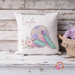 Football Cushion, Pillow, For Her, Gift, Football, Girls Football, Girl, Gift Female - thumbnail 3