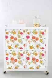 Decals For Kallax/Expedit, Ikea, Hand, Drawn, Beautiful, Flowers, Stickers, Peel & Stick, Self Adhesive, Repositionable, Furniture #7Ka - thumbnail 1