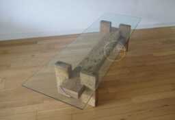 Reclaimed Barn Wood Coffee Table With Glass Top. Modern Rustic Cocktail