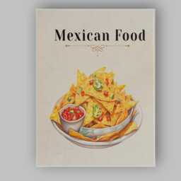 Mexican Nachos Salsa Spicy Street Food Illustration Canvas Wall Art Print Decor Picture Ready To Hang - thumbnail 1