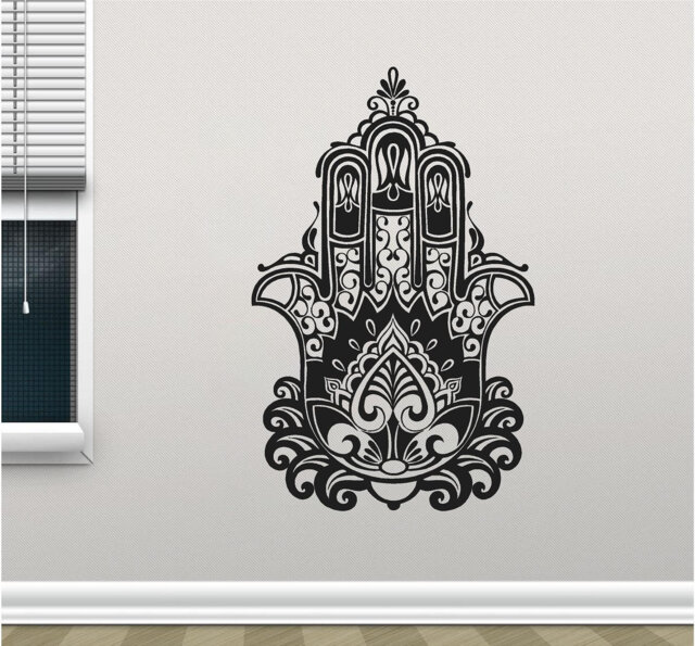 Hamsa Hand Vinyl Wall Art, Decal, Sticker, Transfer, Mural, Removable, Decoration, Interior, Exterior, Peel & Stick, Full - 0678 - image 1