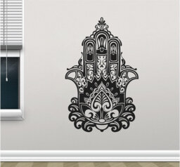 Hamsa Hand Vinyl Wall Art, Decal, Sticker, Transfer, Mural, Removable, Decoration, Interior, Exterior, Peel & Stick, Full - 0678 - thumbnail 1