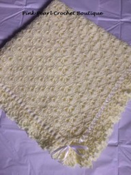 Yellow Baby Blanket - Gender Neutral Handmade Gift For Shell Stitch Shower Newborn - thumbnail 2