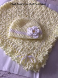 Yellow Baby Blanket - Gender Neutral Handmade Gift For Shell Stitch Shower Newborn - thumbnail 3