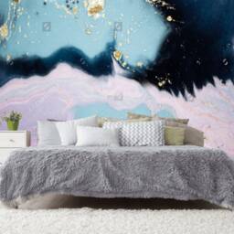 Extra Large Lavender Turquoise Navy Blue Luxury Marble Vinyl Wallpaper Wall Sticker Decor Ceiling Exclusive Design Photo - thumbnail 2