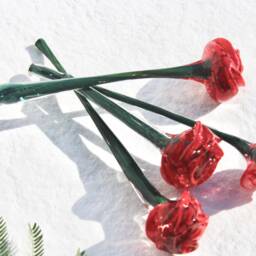 Hand Sculpted Glass Rose - Molten Art - thumbnail 3