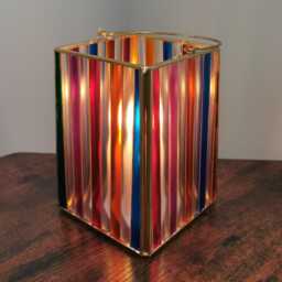 Limited Edition - Larger Stained Glass Style Ribbed & Gold Lantern - thumbnail 3
