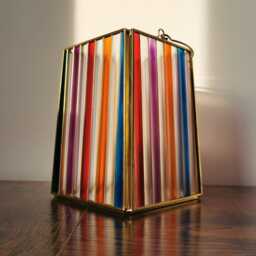 Limited Edition - Larger Stained Glass Style Ribbed & Gold Lantern - thumbnail 4