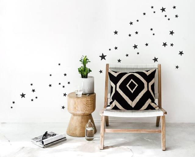 Black Star Wall Decals, Set Of 45 Or 90 Mixed Size Star Decals, 2, 5 Up To 10 cm Sized, Stickers, Kids Room Nursery Decor - image 1
