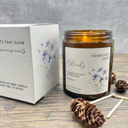Personalised Birth Flower Gift Candle, Birthday For Her, February Flower, Friend - thumbnail 3
