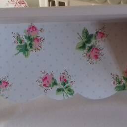 Wooden Shelf Storage Made Using Cath Kidston Design Farrow & Ball Pink Bathroom Bedroom Shabby Chic Country Home Vintage Style Nursery Gift - thumbnail 3