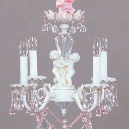 Gorgeous Mini Cherub Chandelier Made To Order, Custom Colors Available Nursery Mini Chandelier - thumbnail 2
