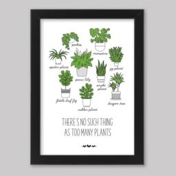 House Plant Print Funny Lady Gift, Too Many Plants Art - thumbnail 2