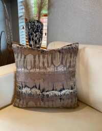 Handmade Luxury Cushion Cover in Fryetts Inca Metallic Fabric Bronze, Black, Gold, Taupe Colours, Various Sizes - thumbnail 1