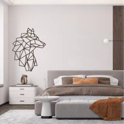 Geometric Wolf Head Wall Art, Minimalist, Modern, Abstract, Decal, Mural, Transfer, Boho -G058 , 5 Sizes, 36 Colour Options - thumbnail 3