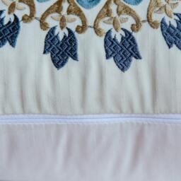 Embroidered Medallion Pillow Cover, Slate Blue, Kravet Designer - thumbnail 3