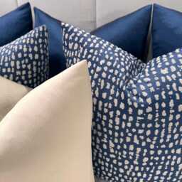 A Luxury Set Of 6 Navy & Gold Cushions Bed Or Sofa, Cushion Set, Pillow Covers For Bed, Sofa & Chairs - By The Couture Cushion - thumbnail 2