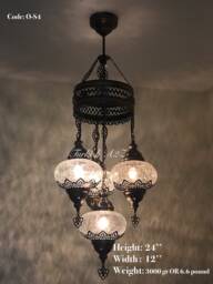 Chandelier With 4 Cracked Globes - Sultan Model , Id148 - thumbnail 1