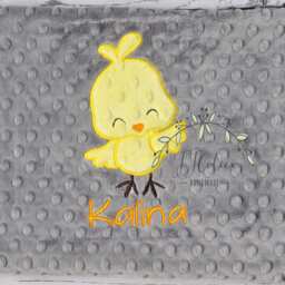 Baby Blanket Personalized Chick-Tweetie Bird Minky Blanket-Girl Tweetie Blanket-Personalized Girl-Chick - thumbnail 2