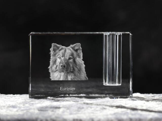 Eurasier, Crystal Pen Holder With Dog, Souvenir, Decoration, Limited Edition, Collection - image 1